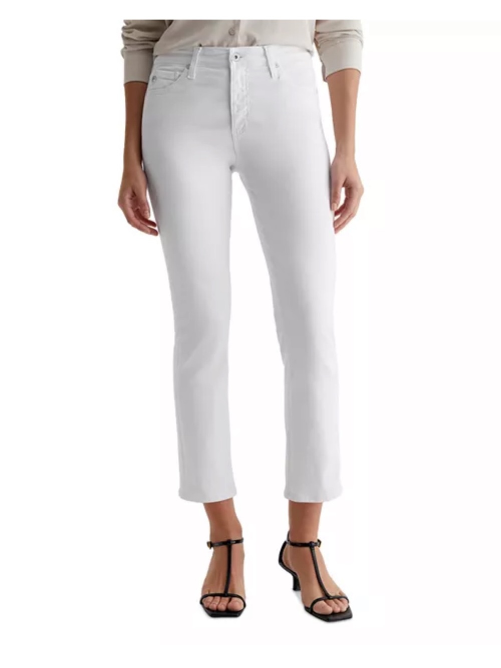 AG Mari Mid Rise Crop Jeans in Gallery White